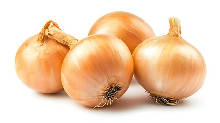 Four Onions isolated on white background
