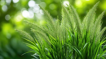 Lush green grass in sunlight