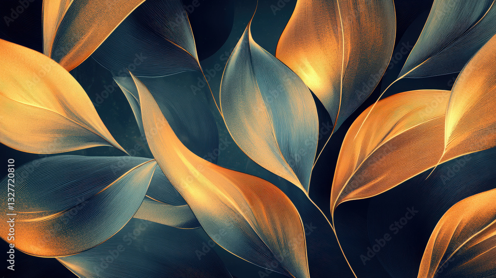 Poster an art nouveau graphic design with golden flowing lines creates an elegant and visually appealing ba