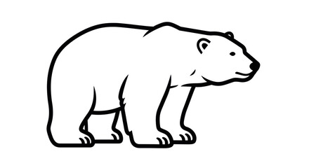 Isolated Majestic Wildlife: Bear Outlining Vector