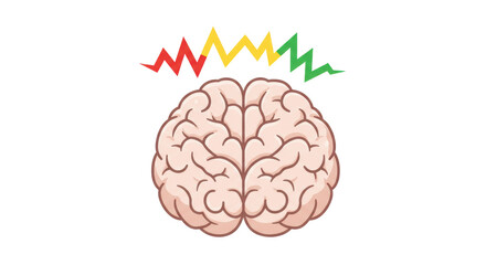 Isolated Brain with Lightning Depicting Innovation