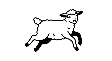 Isolated Leaping Lamb Depicting Vitality