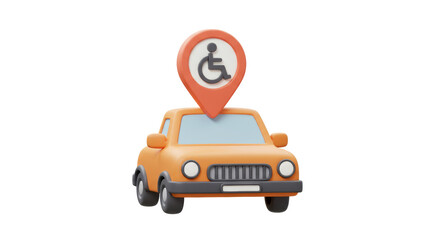 Isolated Accessible Parking Spot Depicting Handicap