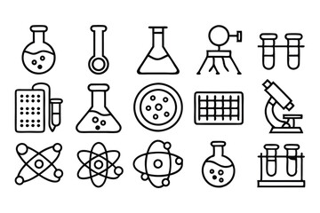 Obraz premium science chemistry and laboratory editable stroke