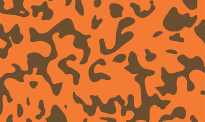 Vector illustration of abstract camouflage fabric design with a mix of orange and khaki green color. Camouflage texture natural soft colors background, wallpaper. For hunting and military purposes.