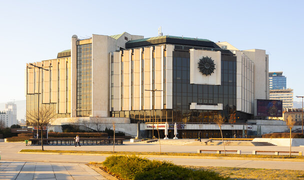 SOFIA, BULGARIA - FEBRUARY 11 2025: View of National Palace of Culture (NDK) in Sofia, Bulgaria