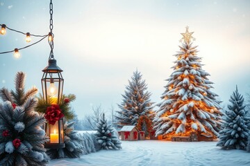 Christmas, tree Santa close, Christmas  gift