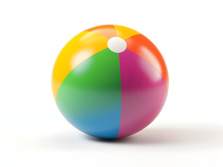 3D Colorful Beach Ball Icon &ndash; Vibrant Summer Render
