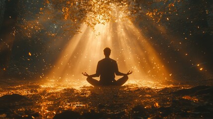 Enlightenment in the Golden Forest: A Moment of Tranquility and Inner Peace
