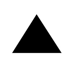 Fototapeta premium Geometric shapes, black triangle, simple icon, minimalist design, vector graphics