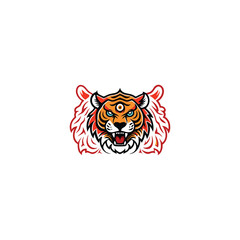 Obraz premium Majestic Tiger Head Logo Design