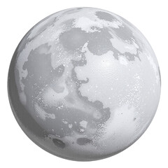 Naklejka premium Grey textured sphere representing a planet or moon. Perfect for science fiction, space exploration, and astronomy projects.