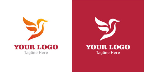 Two versions of a bird logo. Modern Logo. vector 