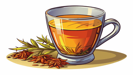 glass of saffron tea isolated on white or transparent background,transparency