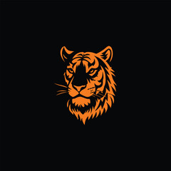 Fototapeta premium Cute Tiger Head Logo Design