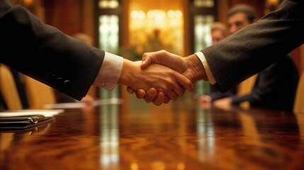 Handshake Agreement in a Boardroom