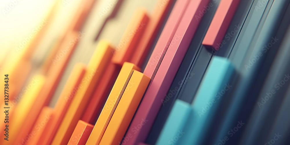 Aufkleber Abstract colorful bars on diagonal, creating modern, clean and playful style