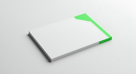 White and Green Stationary Mockup on a Clean Backdrop for Branding Display