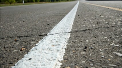 Obraz premium White Line on Asphalt Road
