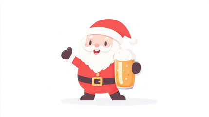 playful Christmas beer mug with festive attire and a frothy top
