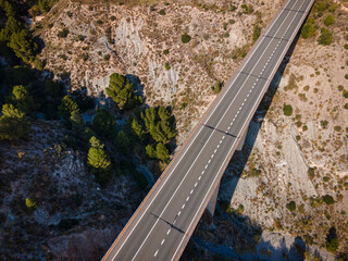 Aerial view on the highway