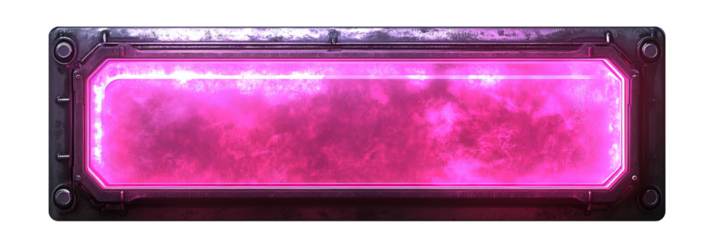 Cyberpunk Neon Text Banner with Glowing Pink Energy – Futuristic Sci-Fi UI Element, Digital HUD Panel, Game Interface Design, Tech Signage, and High-Tech Cyber Dashboard Component