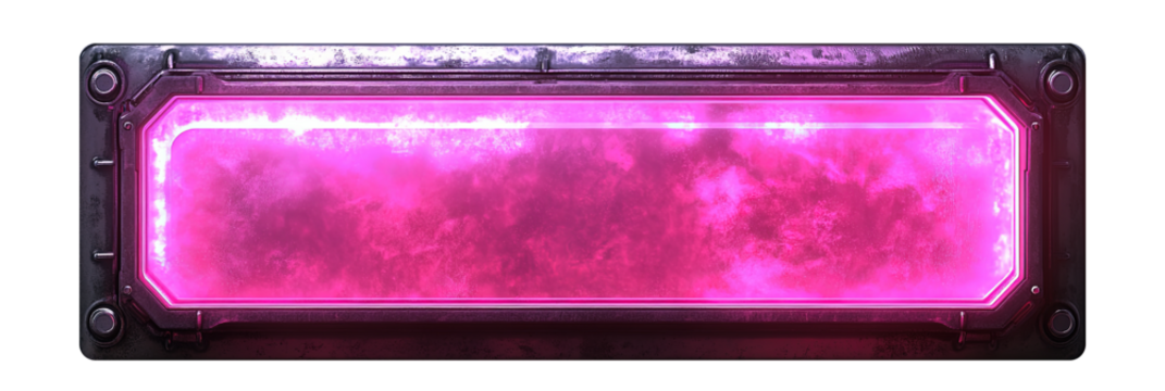 Cyberpunk Neon Text Banner with Glowing Pink Energy – Futuristic Sci-Fi UI Element, Digital HUD Panel, Game Interface Design, Tech Signage, and High-Tech Cyber Dashboard Component