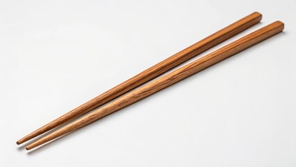 Wooden Chopsticks on White Background