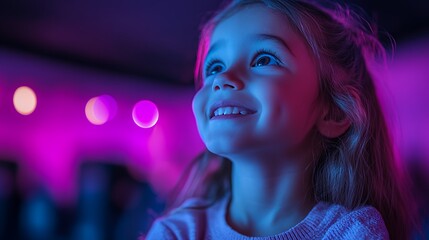 Bright Moment Filled With Joy at a Colorful Event for Children in the Evening