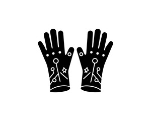 creative details electrical gloves icon vector illustration