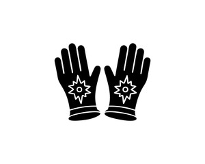 creative details electrical gloves icon vector illustration