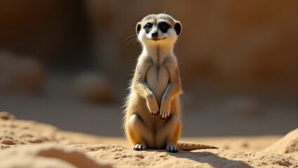 Fototapeta premium Meerkat family member standing watch