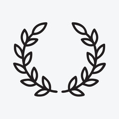 laurel wreath silhouette vector style with white background Art & Illustration