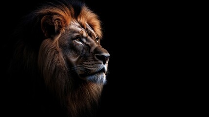 Fototapeta premium logo of a lion with fire on a black background