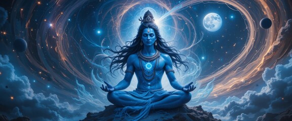  Hindu God Shiva Statue in Meditation – Spiritual Wallpaper