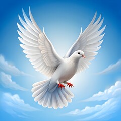 Obraz premium white dove flying in the sky
