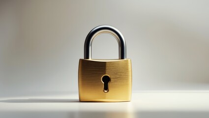 Naklejka premium Locked Padlock set against a white background.