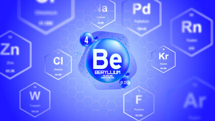 Obraz premium Beryllium Periodic Element Cell 