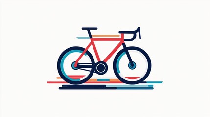 Fototapeta premium Stylish Bicycle Illustration with Modern Design Elements for Fitness Transportation and Lifes