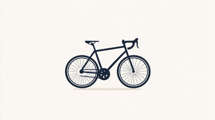 Fototapeta premium Minimalist Bicycle Illustration Simple Black and White Design for Sports Fitness and Transpo