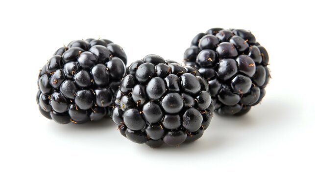 Buah Blackberry Hitam Segar Terisolasi Latar Belakang Putih