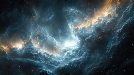 Fototapeta premium a majestic space scene with clouds of interstellar gas and dust forming a nebula. 
