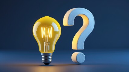 Light bulb and question mark - Aerial view