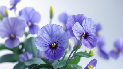 Light blue African violet set against a background.