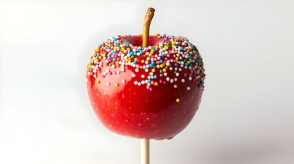 Obraz premium Candy Apple with Sprinkles isolated on white background