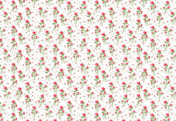Beautiful and romantic red rose flower pattern with a clean white background. Perfect for invitation designs, wallpapers, or other decorations.