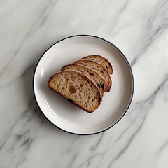 Sourdough Bread Slices on a White Plate