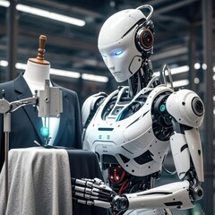 a robot is making clothes