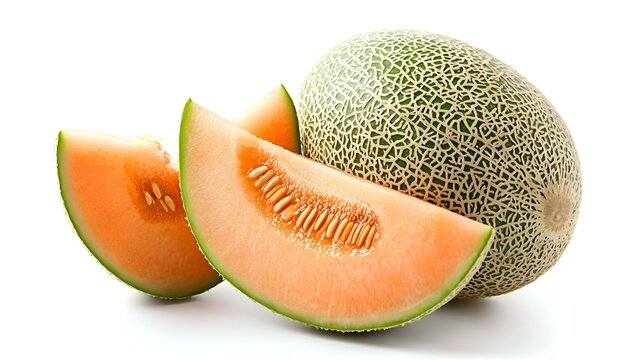 Cantaloupe isolated on white background