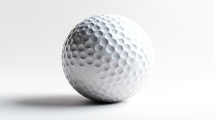 A detailed closeup of a golf ball with dimples ideal for sports and recreation themes